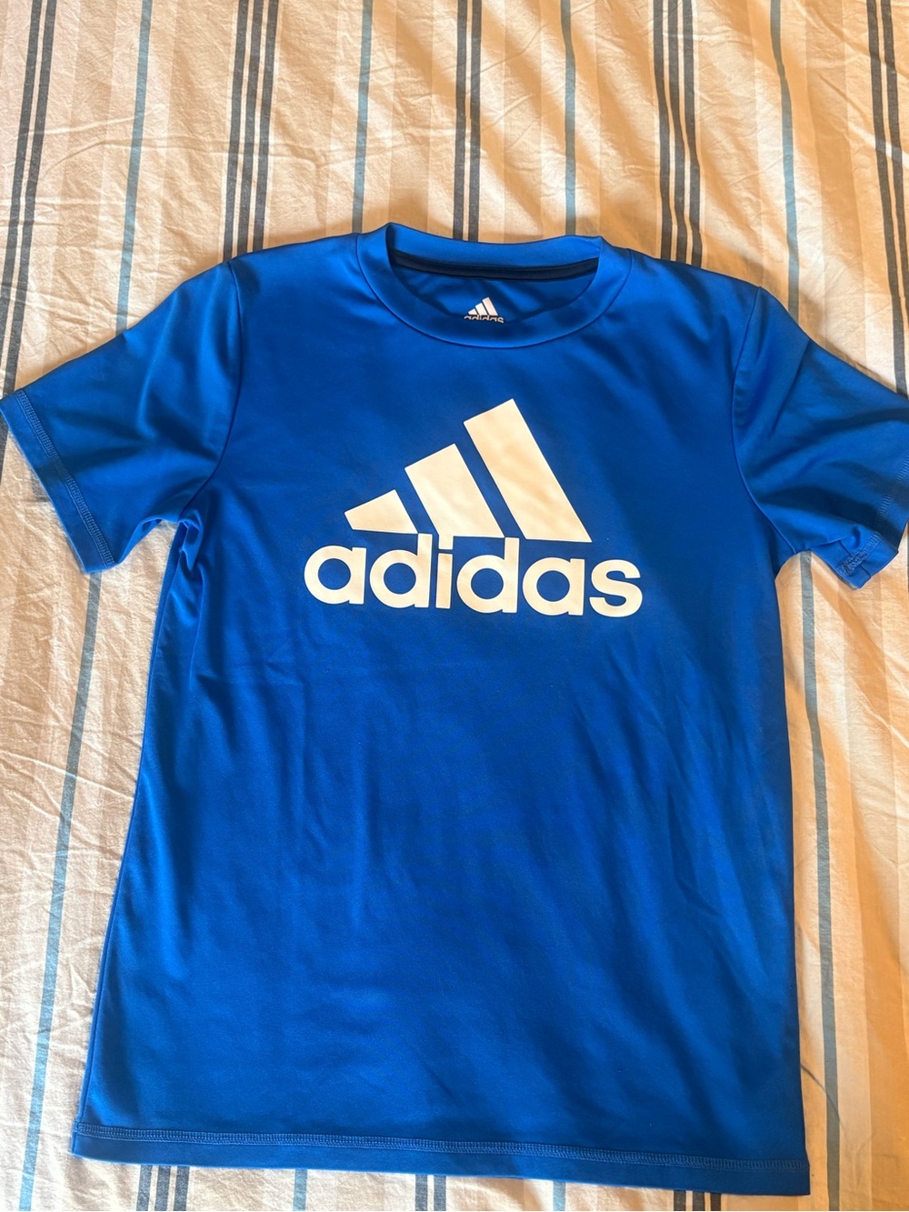 adidas Boys Royal Blue Short Sleeve Dry-Fit Tee